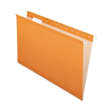 Tops Business Forms Pendaflex, COLORED REINFORCED HANGING FOLDERS, LEGAL SIZE, 1/5-CUT TAB, ORANGE, 25PK 415315ORA